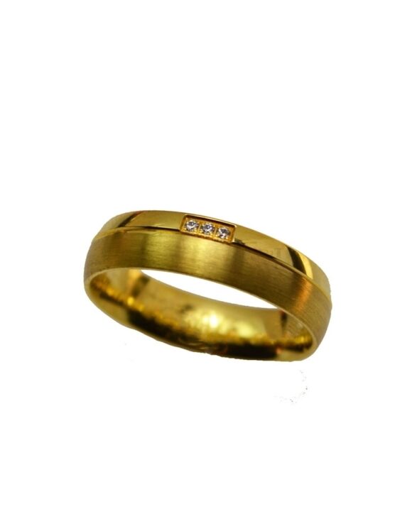 Gold K18 Wedding Ring, Diamond 0.015 ct-0