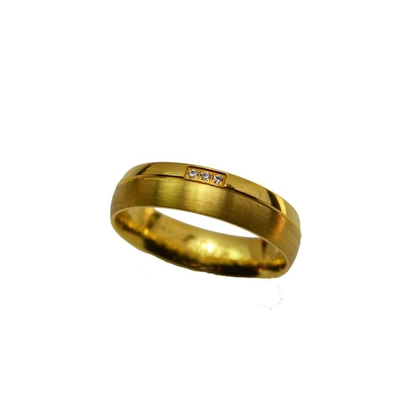 Gold K18 Wedding Ring, Diamond 0.015 ct-0