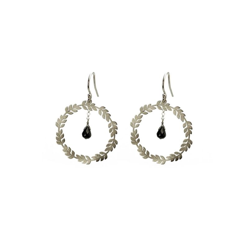 Silver Earrings 925 with Onyx.-0