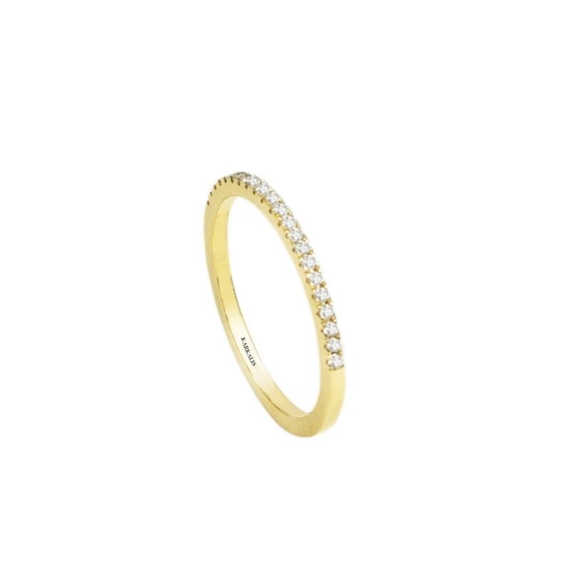Gold K18 Engagement ring. Diamonds 0.10 ct.-0