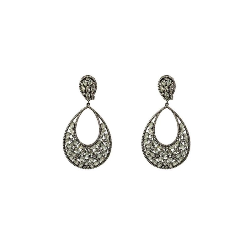 Silver Earrings 925, Zircon-0