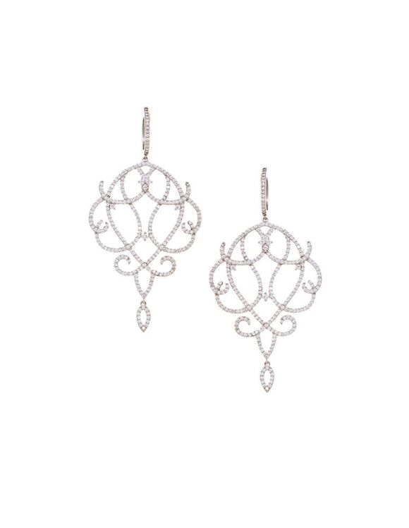 Silver Earrings 925, Zircon-0