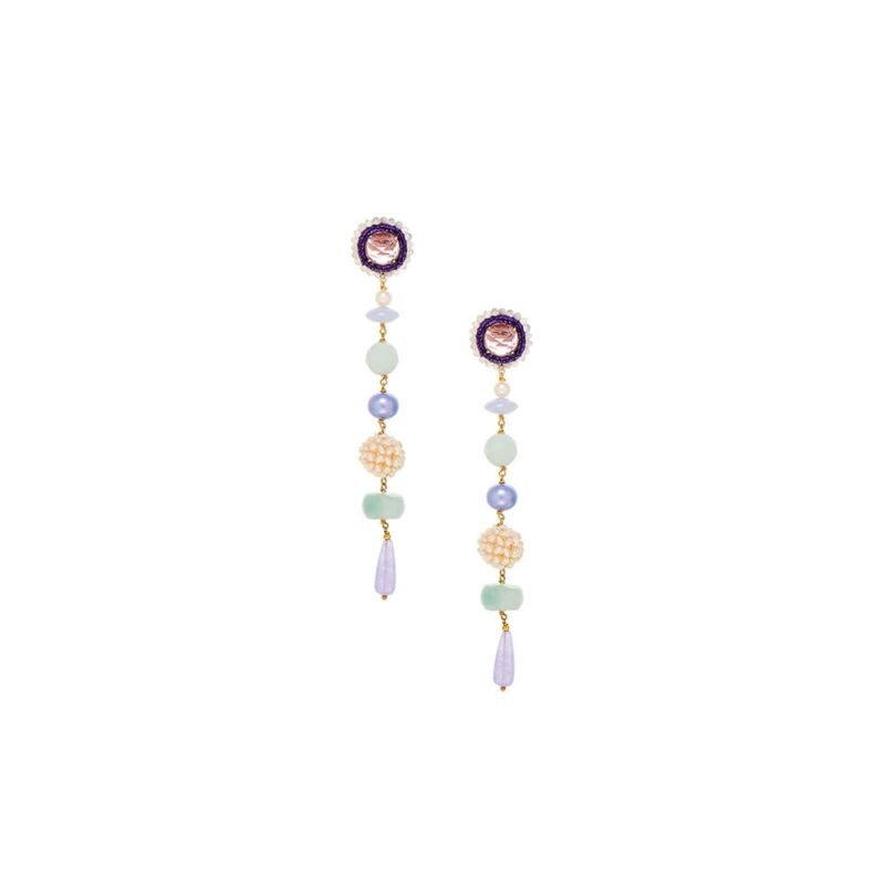 Silver Earrings 925, Chalcedony-0