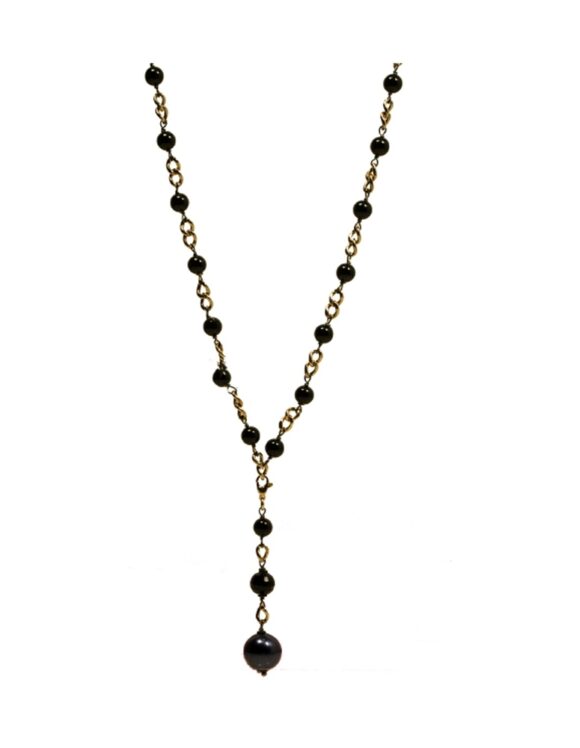 Silver Necklace 925, Onyx-0