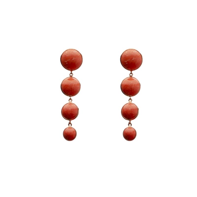 Silver Earrings 925, Coral-0
