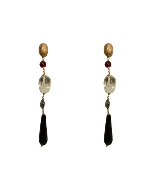 Silver Earrings 925, Onyx-0