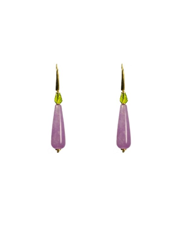 Silver Earrings 925, Jade-0