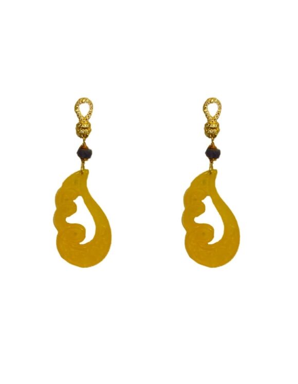 Silver Earrings 925, Jade-0