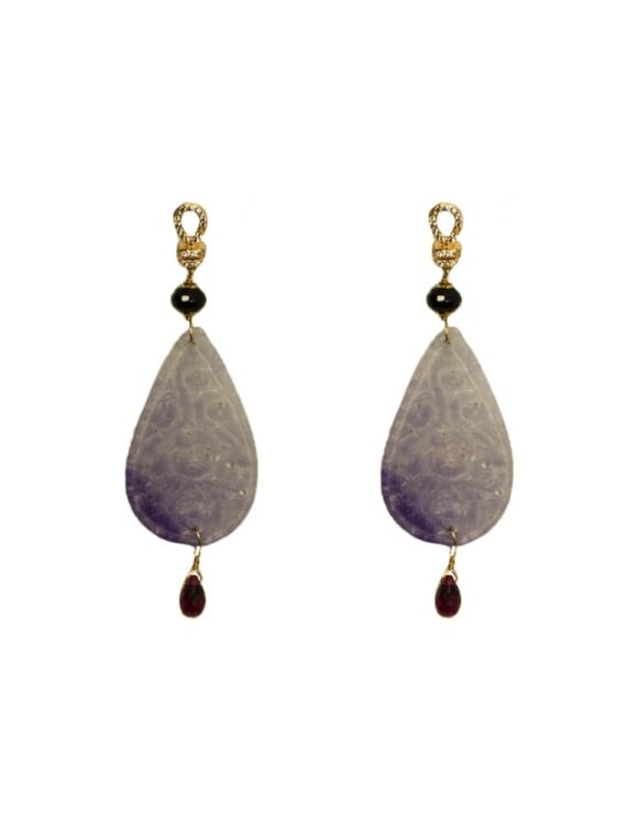 Silver Earrings 925, Jade-0