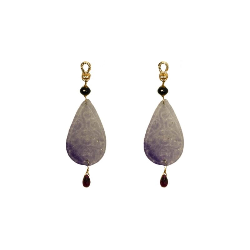 Silver Earrings 925, Jade-0