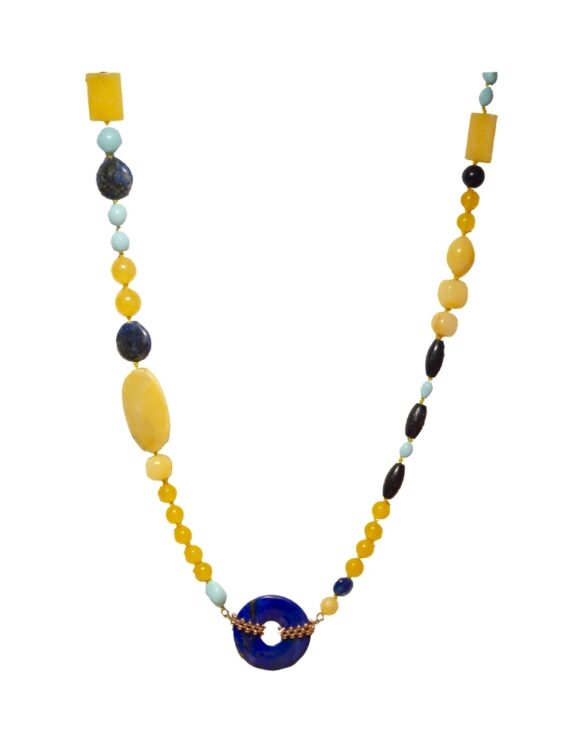 Silver Necklace 925, Lapis Lazuli-0