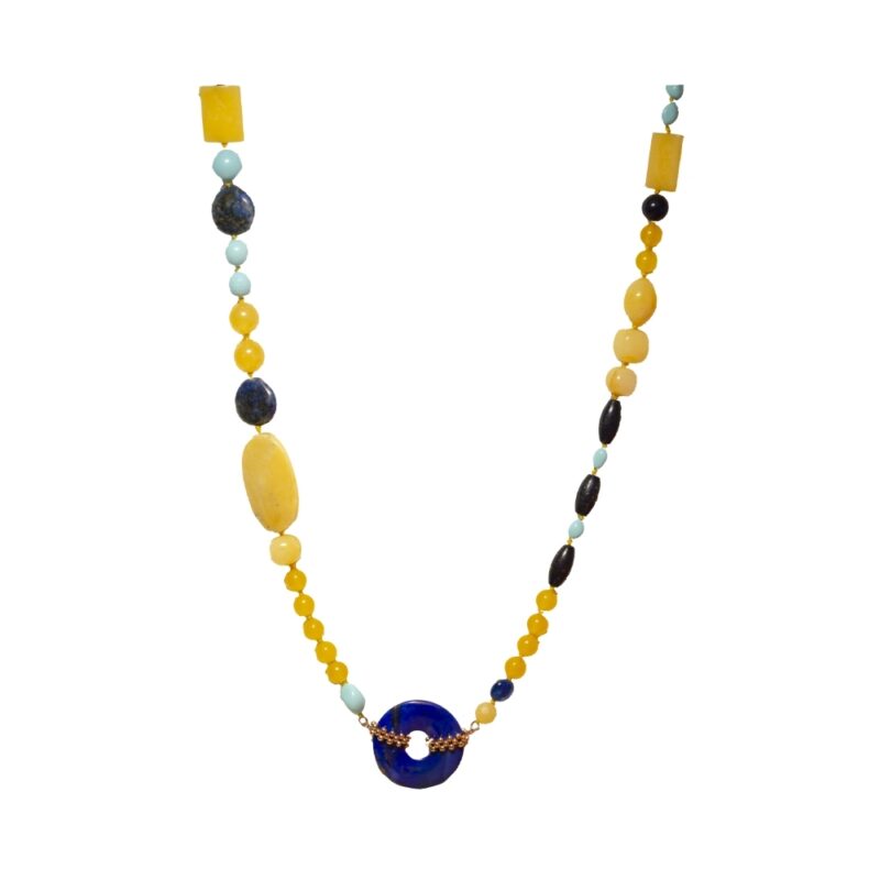 Silver Necklace 925, Lapis Lazuli-0