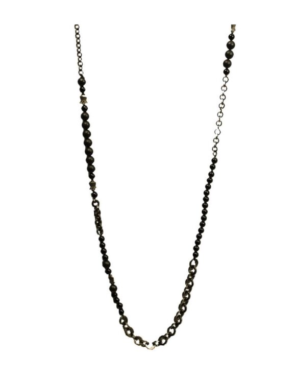 Silver Necklace 925, Onyx-0