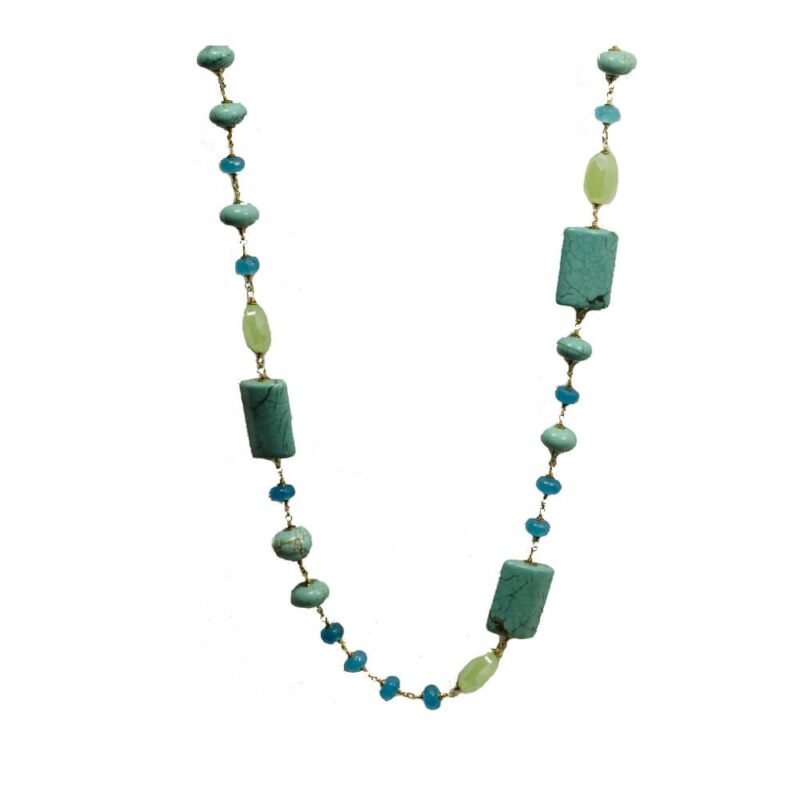 Silver Necklace 925, Turquoise-0