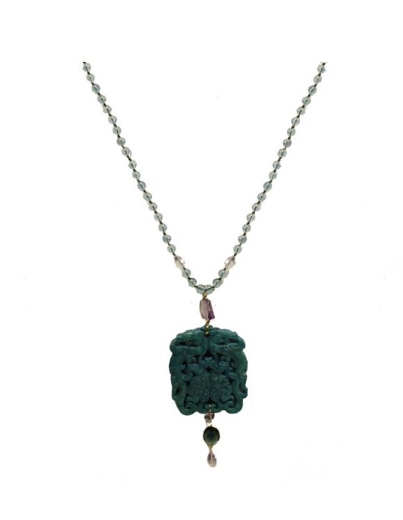 Silver Necklace 925, Agate-0