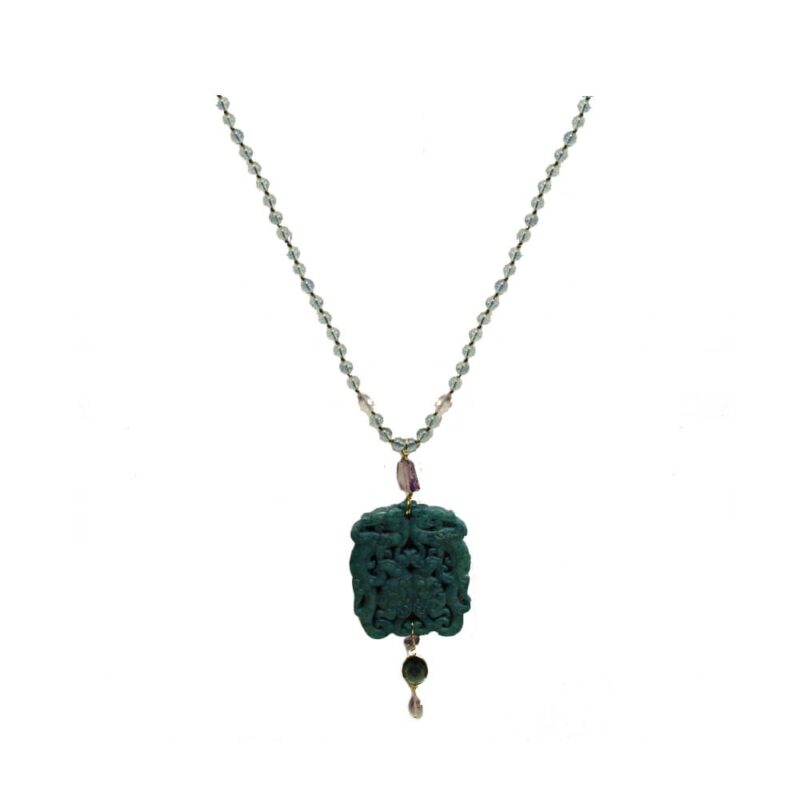 Silver Necklace 925, Agate-0