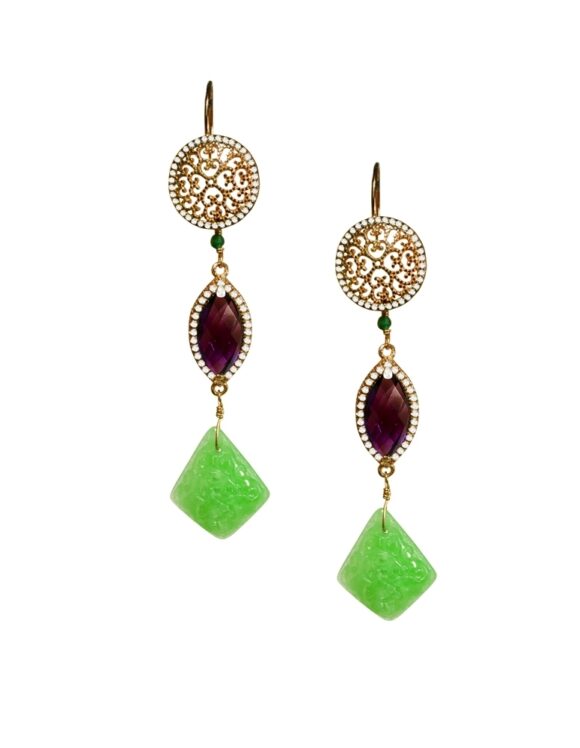 Silver Earrings 925, Amethyst-0