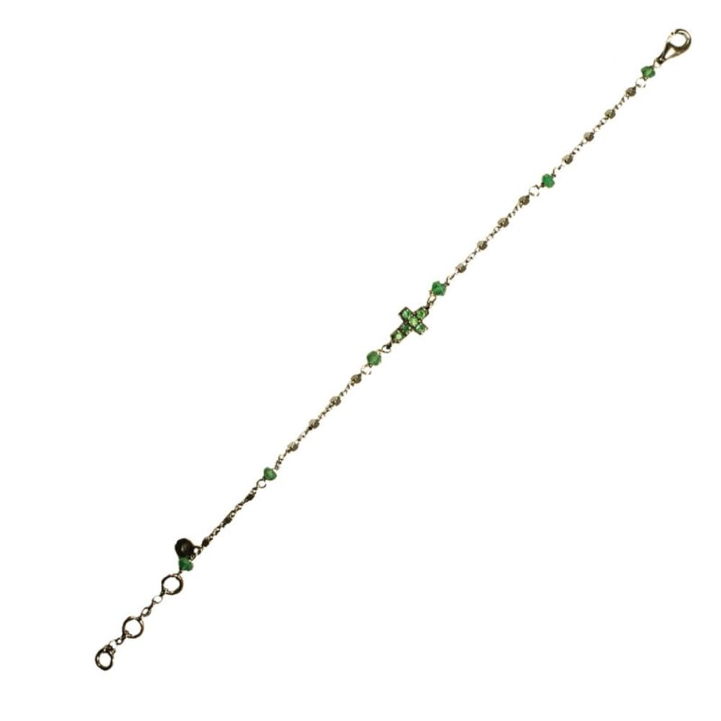 Silver Bracelet 925, Emerald-0