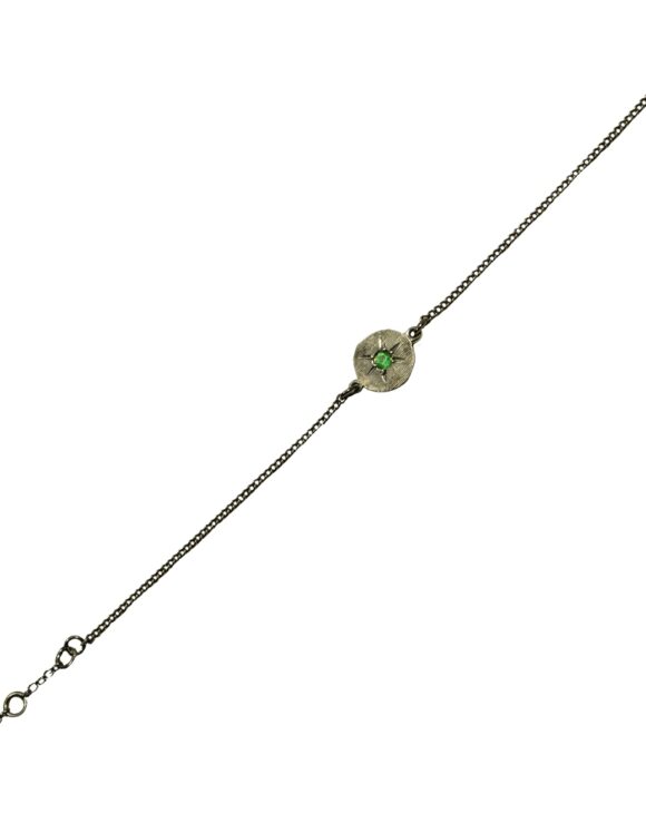 Silver Bracelet 925, Emerald-0