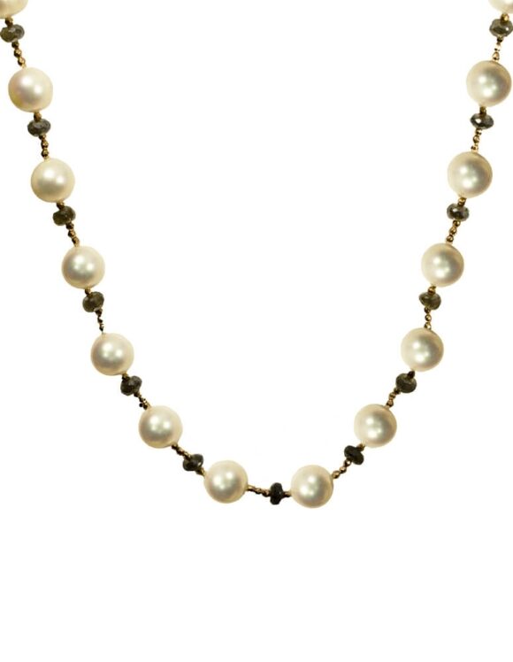 Silver Necklace 925, Pearls-0