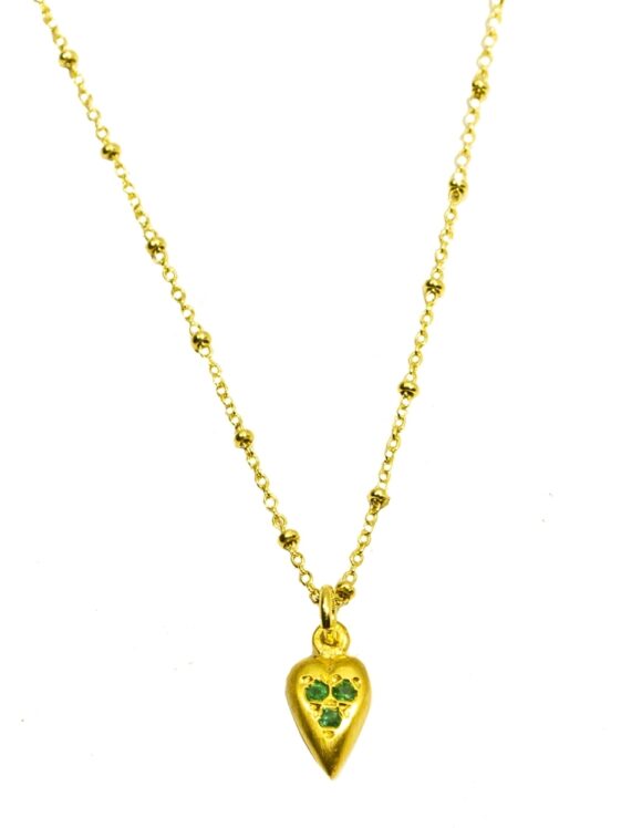 Silver Necklace 925, Emerald-0