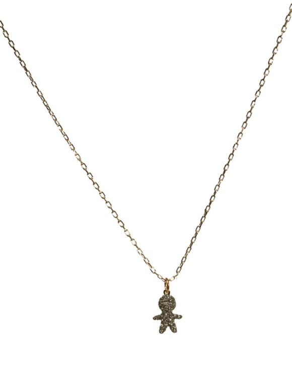 Gold K18 Necklace, Diamonds-0