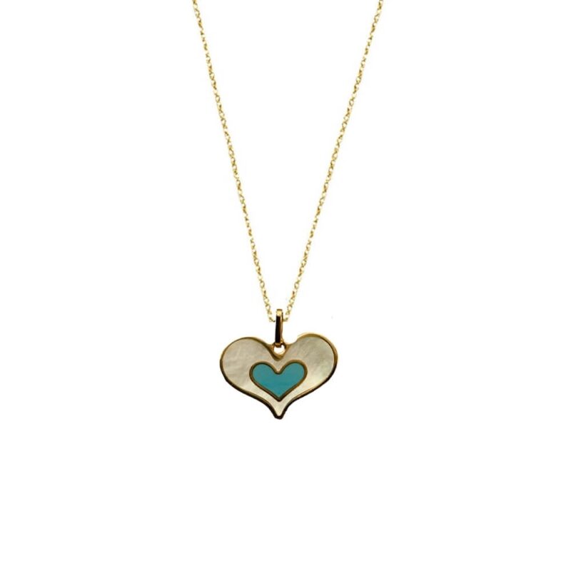 Gold K18 Charm, Turquoise-0