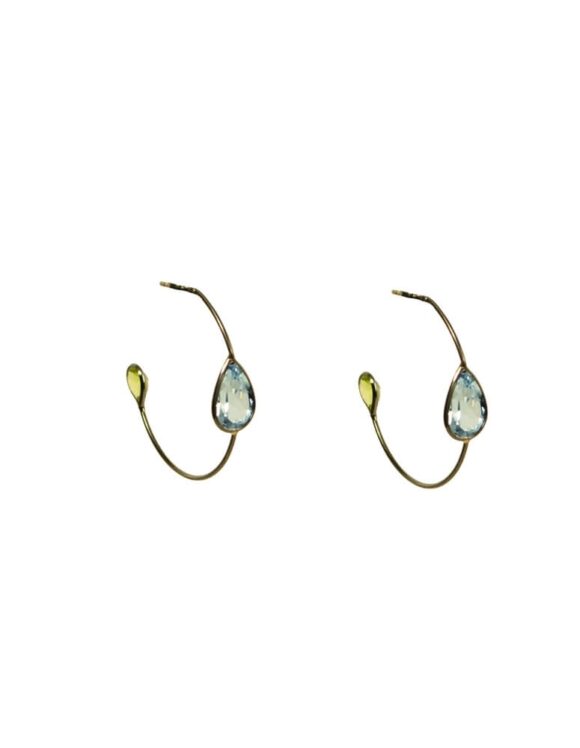 Gold Earrings K18,Topaz-0