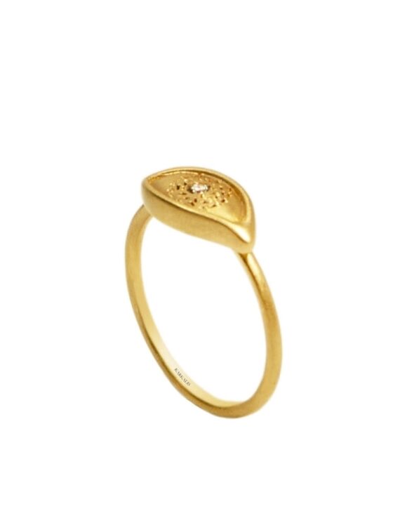 Gold Ring K18, Diamonds 0.04 ct-0