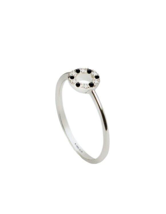 Gold Ring K18, Diamonds 0.1 ct. -0