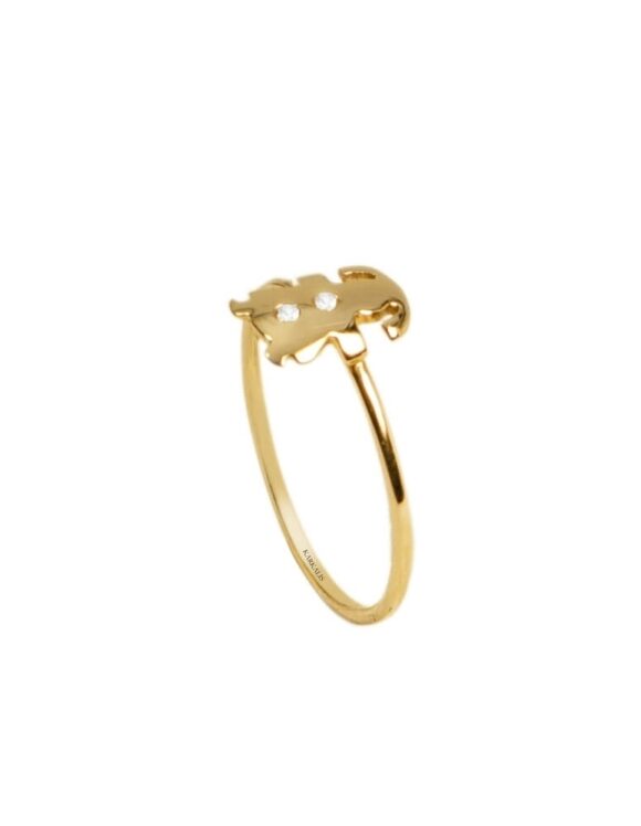 Gold Ring K18, Diamonds 0.01 ct. -0