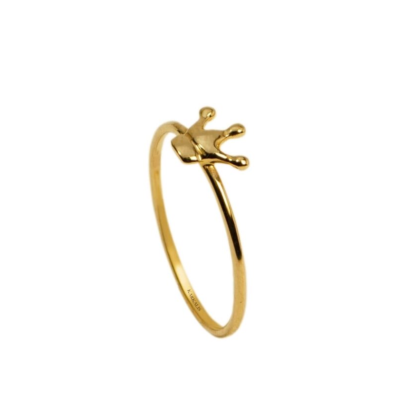 Gold Ring K18, Diamonds. -0