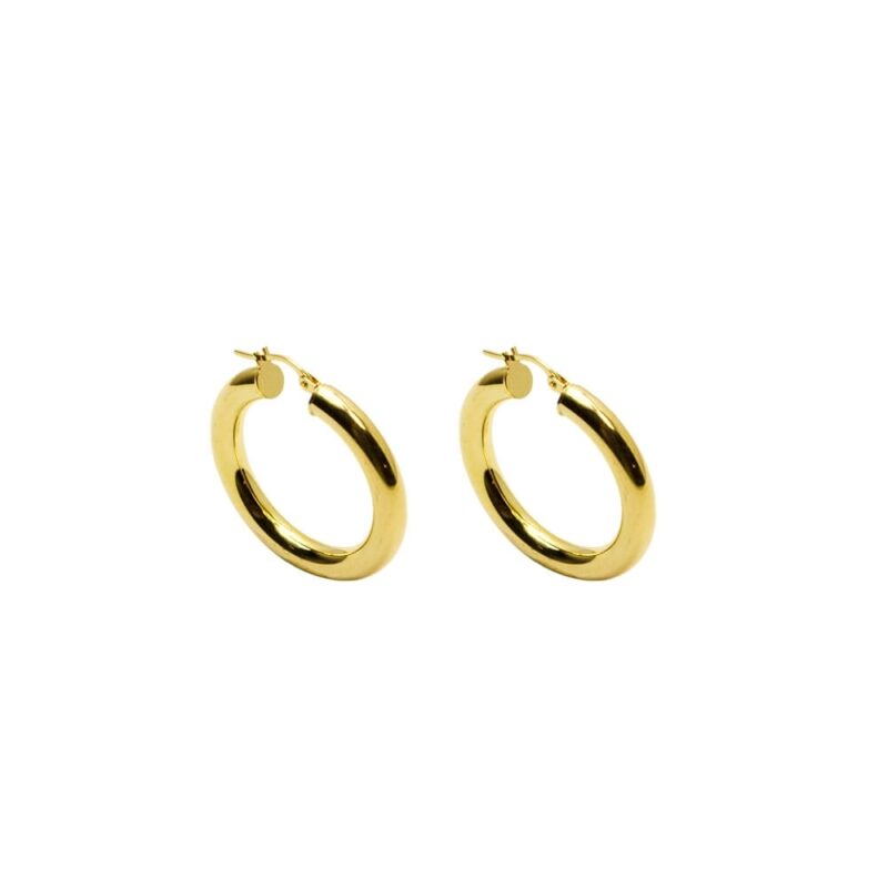 Gold Earrings K18, Diamonds -0