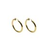Gold Earrings K18, Diamonds -0