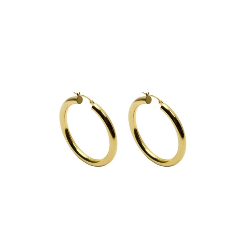 Gold Earrings K18, Diamonds -0