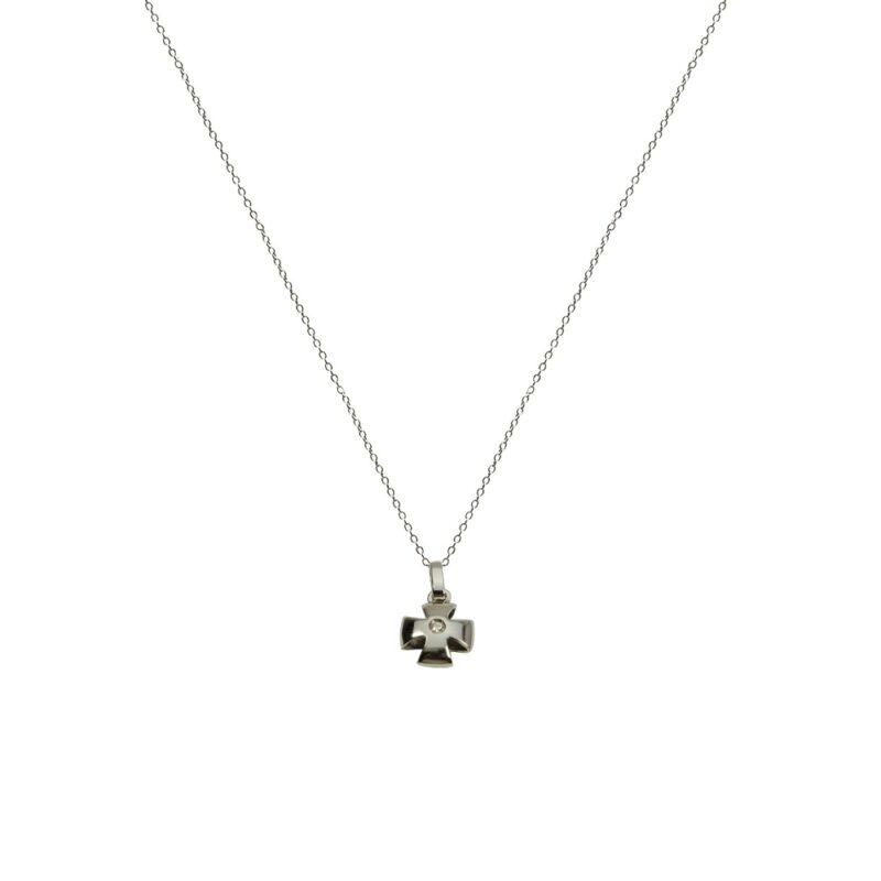 Gold K18 Diamond Cross 0.05 ct-0