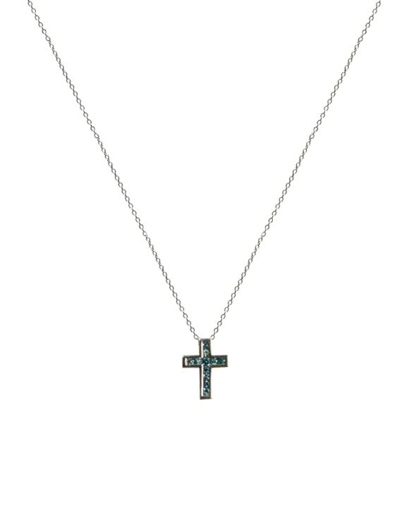 Gold K18 Diamond Cross 0.07 ct-0