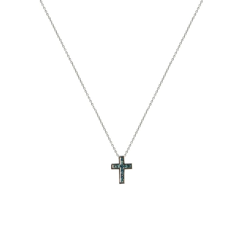 Gold K18 Diamond Cross 0.07 ct-0