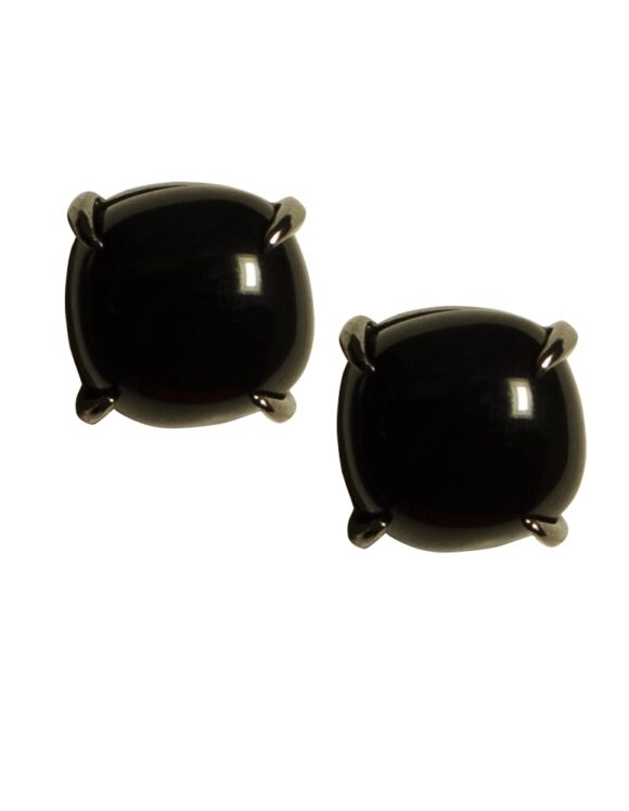 Silver Earrings 925, Onyx-0