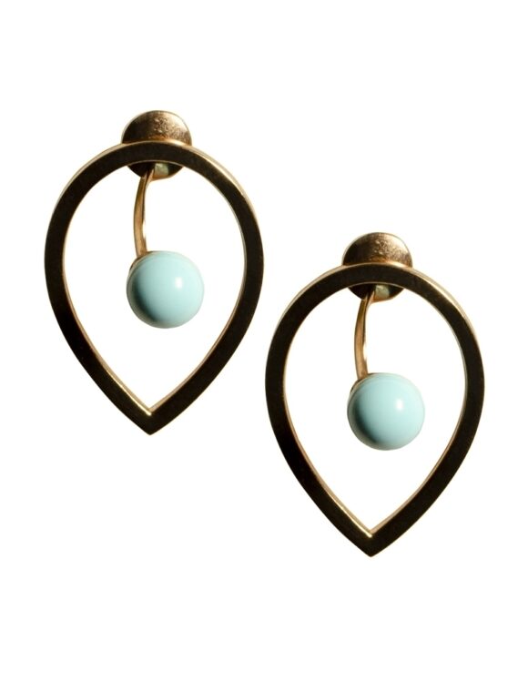 Silver Earrings 925, Turquoise -0