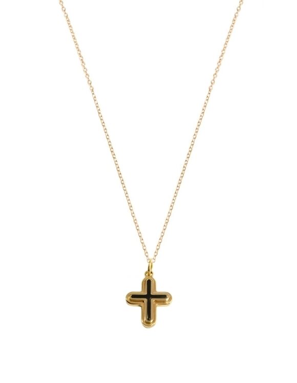 Gold K18 Diamond Cross -0