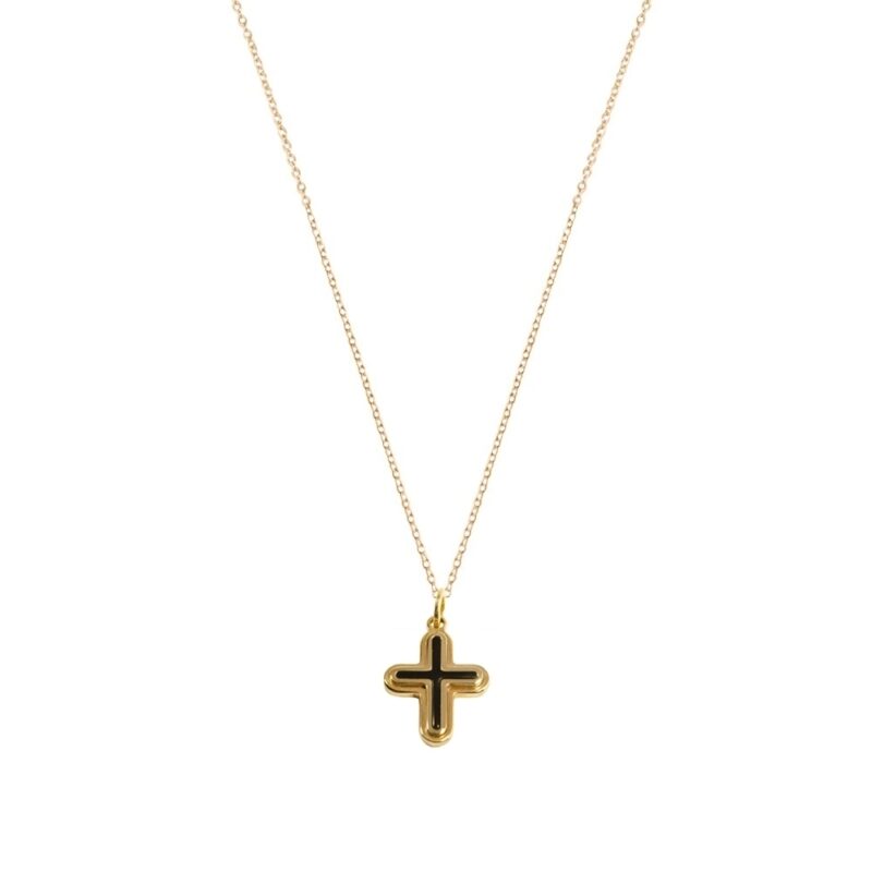 Gold K18 Diamond Cross -0
