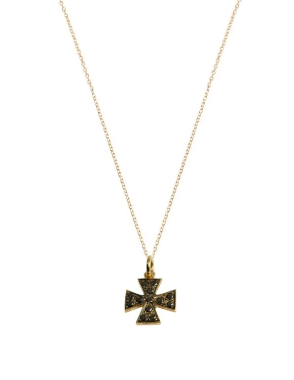 Gold K18 Diamond Cross 0.19 ct.-0