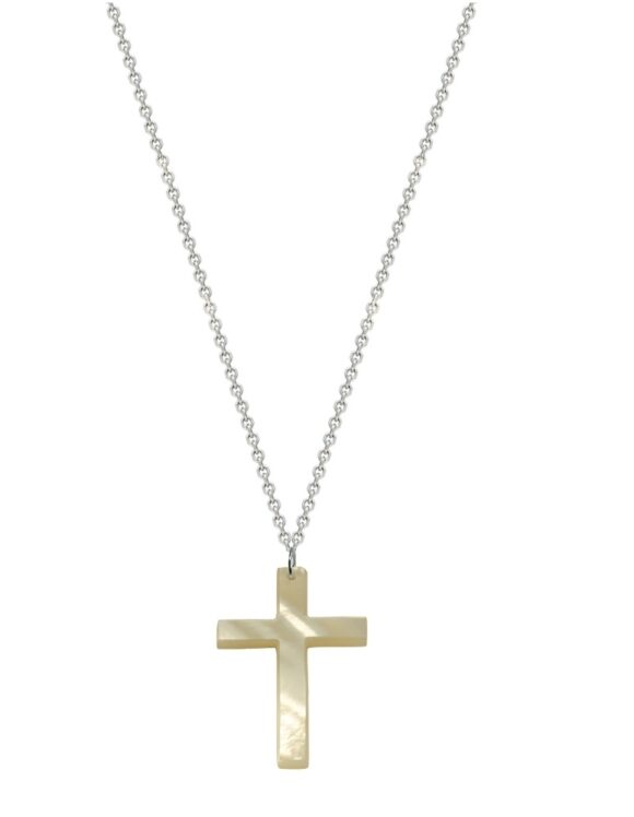 Gold K18 Cross with Pearl-0