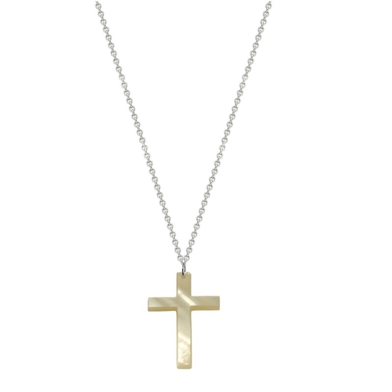 Gold K18 Cross with Pearl-0