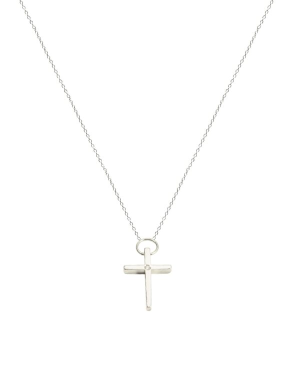 Gold K18 Diamond Cross 0.01 ct. -0