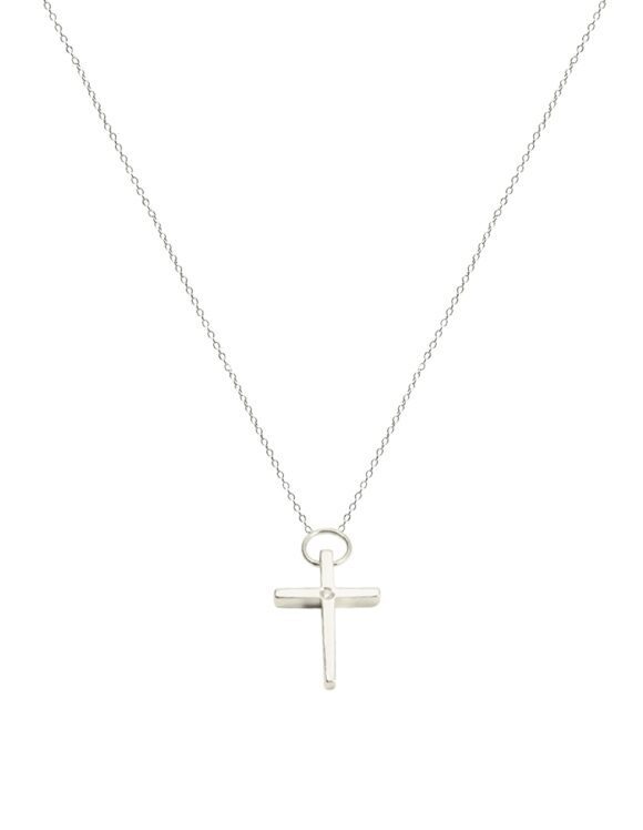 Gold K18 Diamond Cross 0.01 ct. -0