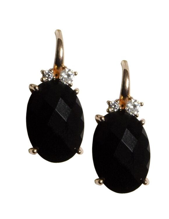 Silver Earrings 925, Onyx-0