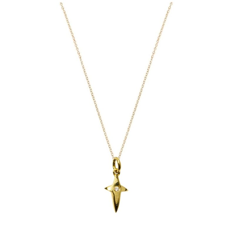 Gold K18 Diamond Cross 0.02 ct. -0