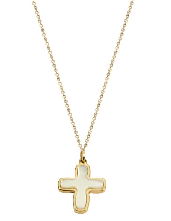 Gold K18 Cross with Pearl-0